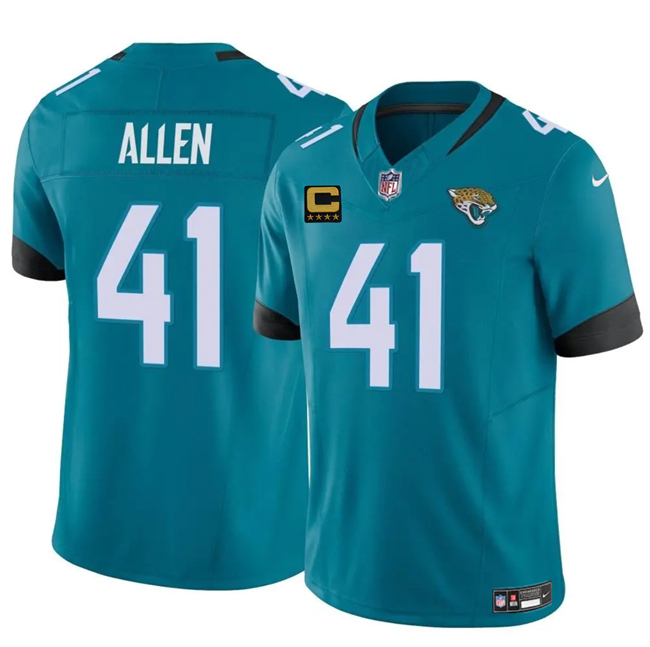 Men's Jacksonville Jaguars #41 Josh Hines-Allen Teal 2025 F.U.S.E. With 4-Star C Patch Vapor Untouchable Limited Stitched Jersey